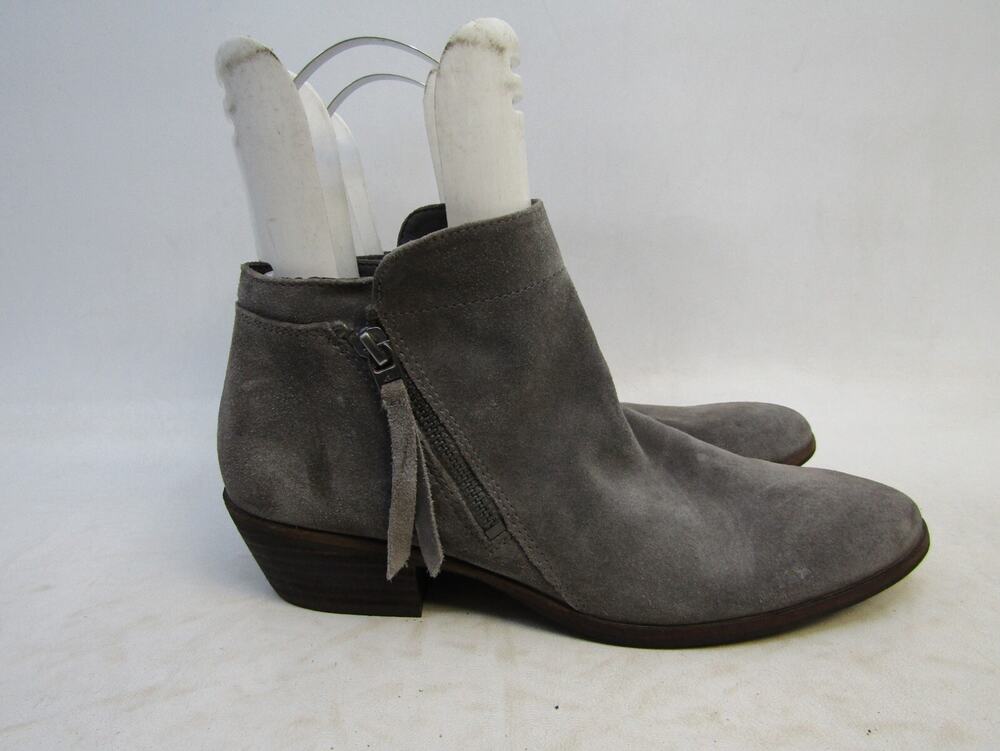 Sam Edelman Womens Size 9.5 M Gray Suede Zip Ankle Fashion Boots Bootie